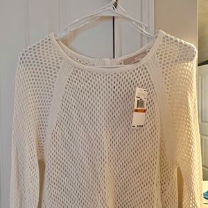 - Michael KORS Small off - white sweater with gold buttons